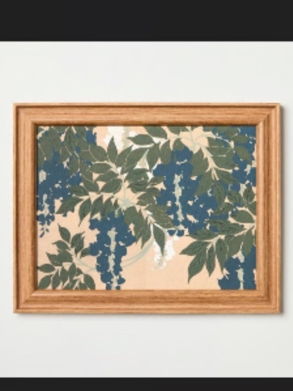 NWT Hearth & Hand 14"x11" Blue and Green Leaves Wall Art